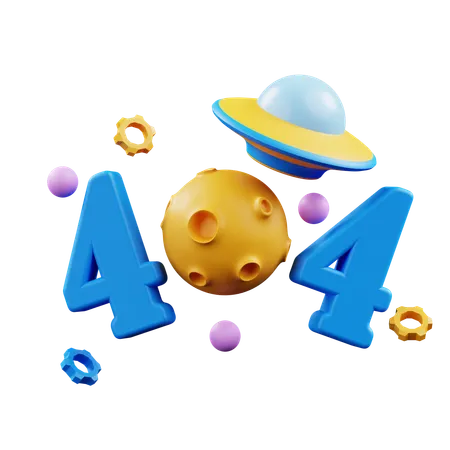 404 Eror Page Space Theme  3D Icon