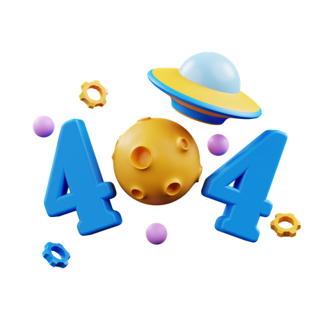 404 Eror Page Space Theme  3D Icon