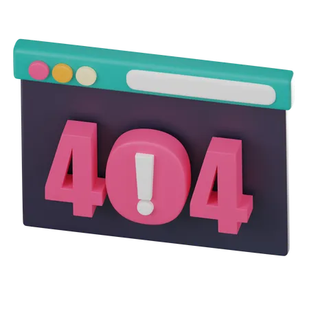 404 Error Icon Perfect For Representing Website Glitches Technical Issues And Digital Complexities In An Artistic Manner 3 D Render Illustration 3D Icon