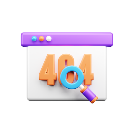 404 エラー  3D Icon