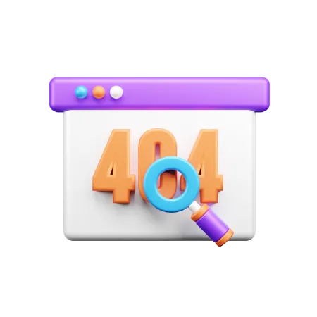 404 エラー  3D Icon