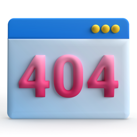 404 エラー  3D Icon