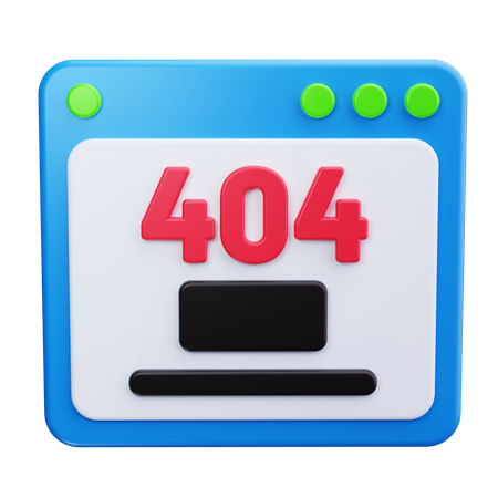 404 エラー  3D Icon