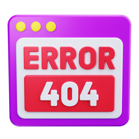 404 エラー  3D Icon