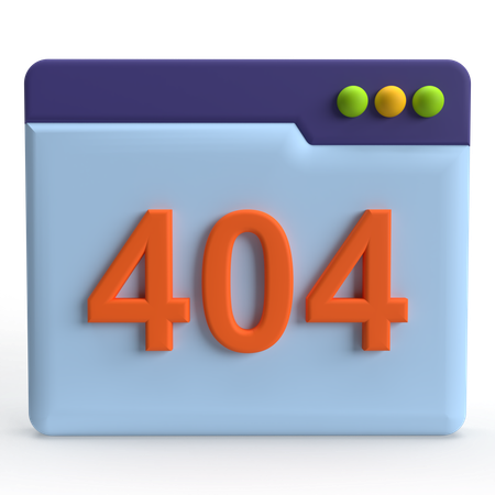 404 エラー  3D Icon