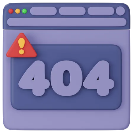 404 Error Alert  3D Icon