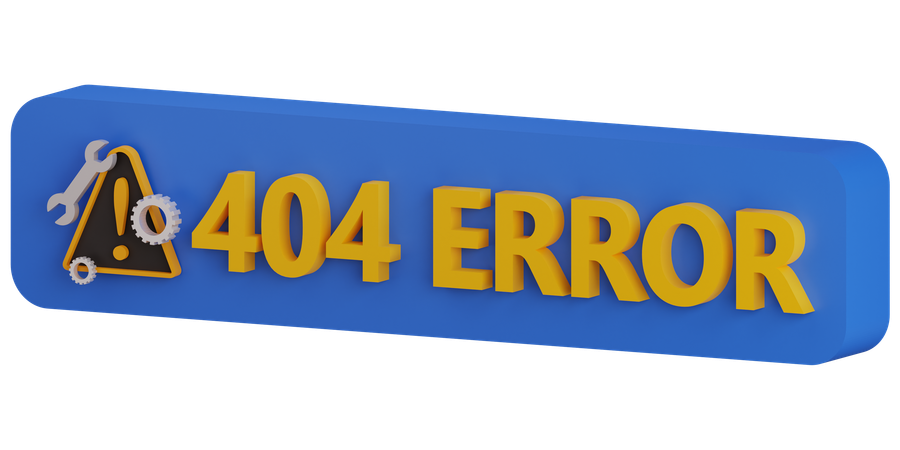404 Error Button  3D Icon
