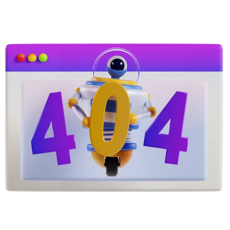 404 Error Encountered  3D Icon
