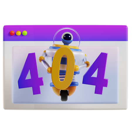 404 Error Encountered  3D Icon