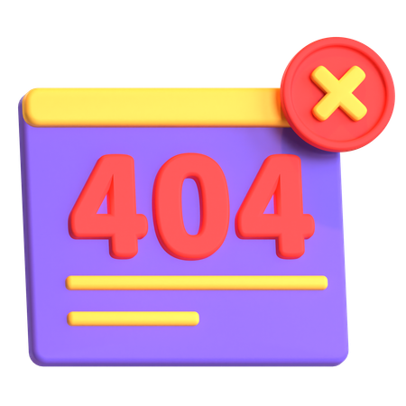 404 エラー  3D Icon