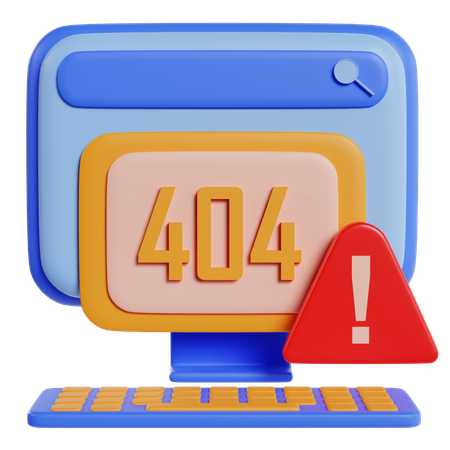 404 Error On Webpage Display  3D Icon