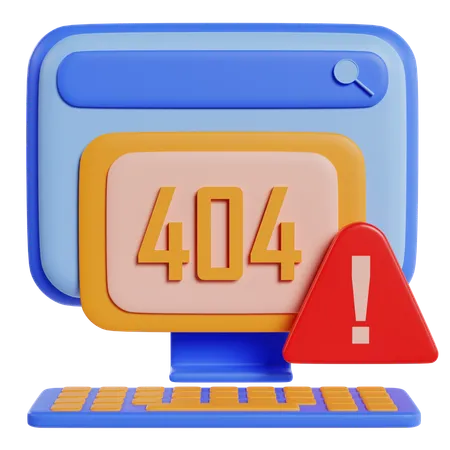 404 Error On Webpage Display  3D Icon