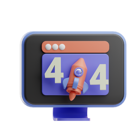 404 Error Page  3D Icon