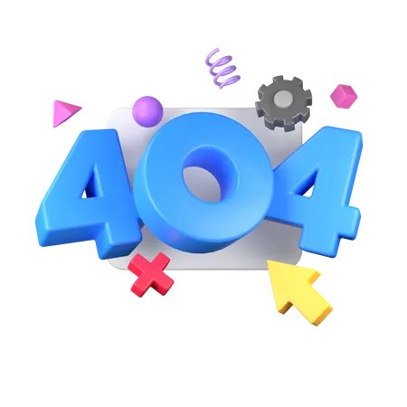 404 Error Page  3D Icon