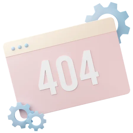 404 Error Page Warning  3D Icon