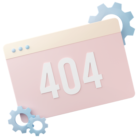 404 Error Page Warning 3D Icon