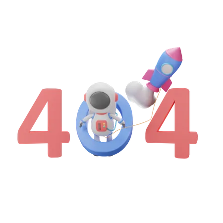 404 error with Astronaut  3D Illustration