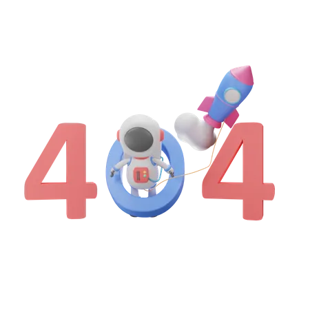 404 error with Astronaut 3D Illustration