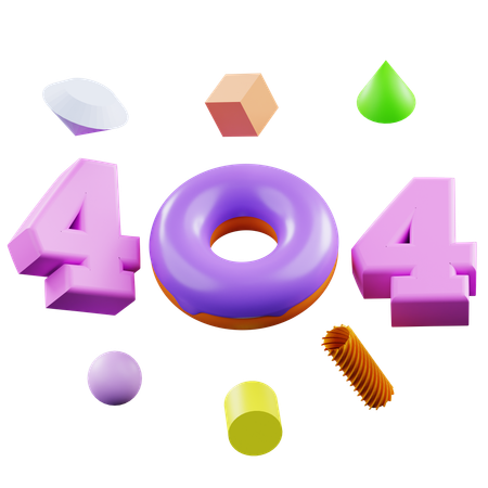 404 estilo donat de estado vacío  3D Icon