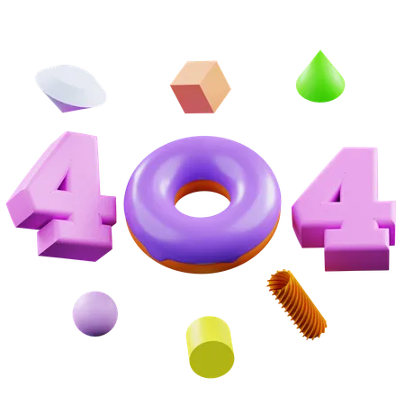 404 estilo donat de estado vacío  3D Icon