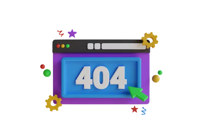 Seite Nicht Gefunden 404 Design 404 Fehler Webseitenkonzept Auf Einem Computerbildschirm 3 D Abbildung 3D Icon