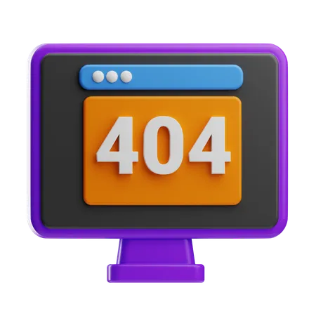 404 Fehler Internetsicherheit  3D Icon