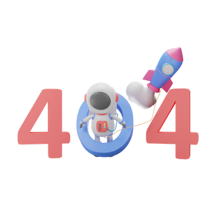 404-Fehler mit Astronaut  3D Illustration