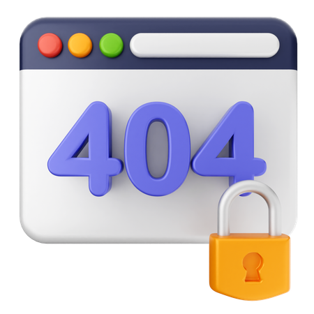 404 Internet Security  3D Icon