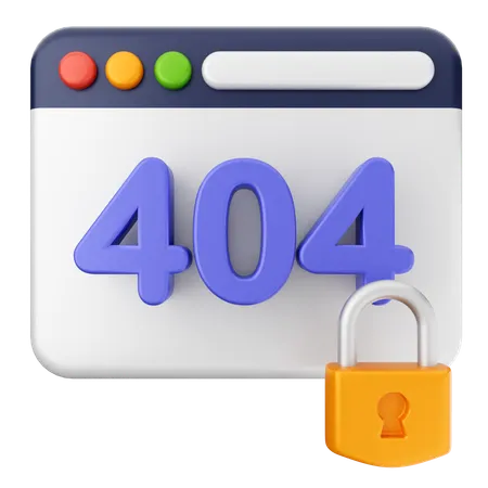 404 Internet Security  3D Icon