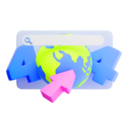 404 introuvable sur le globe  3D Icon