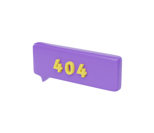 404 Message Bubble 3D Icon