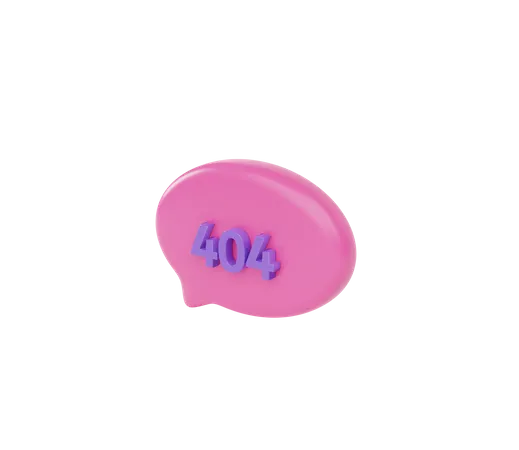 404 Message Bubble 3D Icon