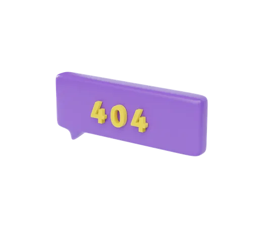 3 D Sprechblasensymbol Mit 404 Warnung 3D Icon