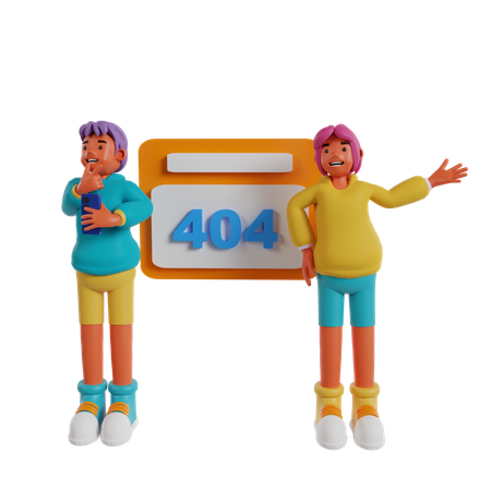 404 Not Found  3D Illustration