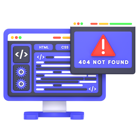 404 Not Found  3D Icon