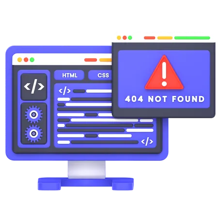 404 Not Found  3D Icon