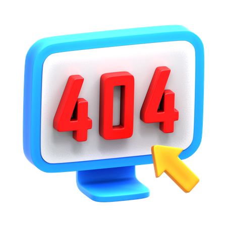 404 Not Found  3D Icon