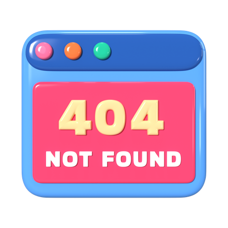 404 Not Found  3D Icon