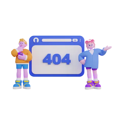 404 Not Found  3D Illustration