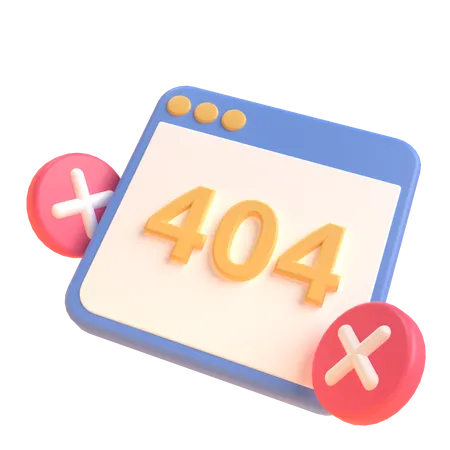 404 Not Found 3D Illustration