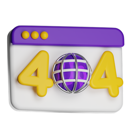 404 Not Found Page  3D Icon