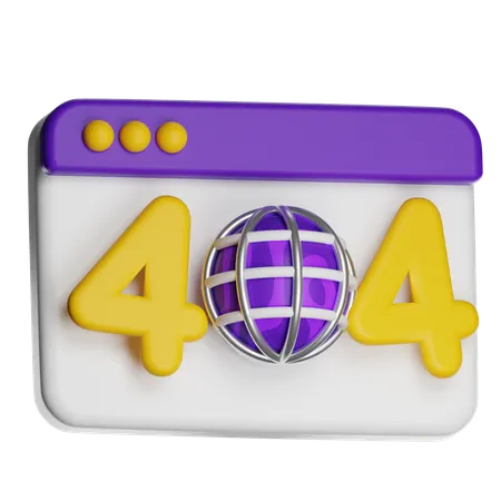404 Not Found Page  3D Icon