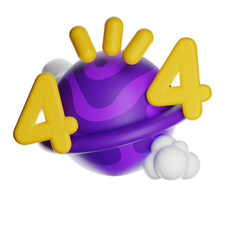 404 Not Found Planet  3D Icon