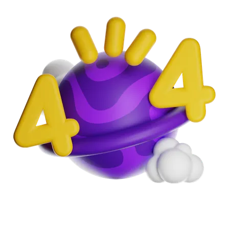 404 Not Found Planet  3D Icon