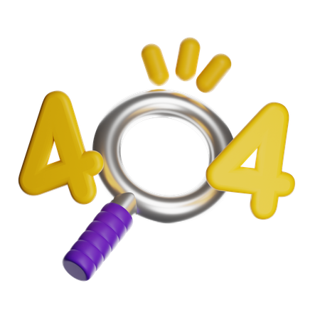 404 Not Found Search  3D Icon