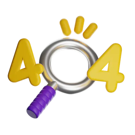404 Not Found Search  3D Icon