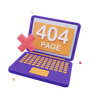 404 page 3d illustration