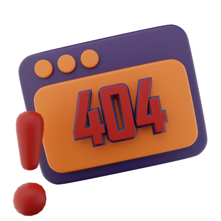 404 Page non trouvée  3D Icon