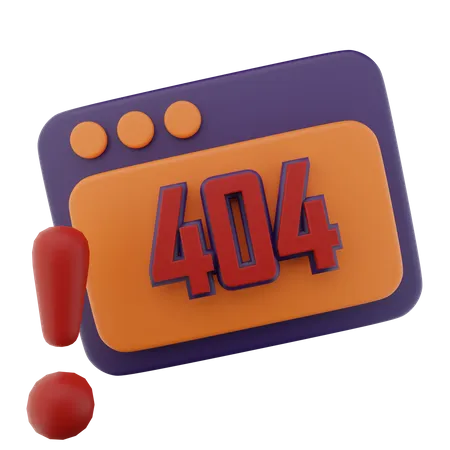 404 Page non trouvée  3D Icon