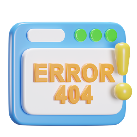 404 Page non trouvée  3D Icon